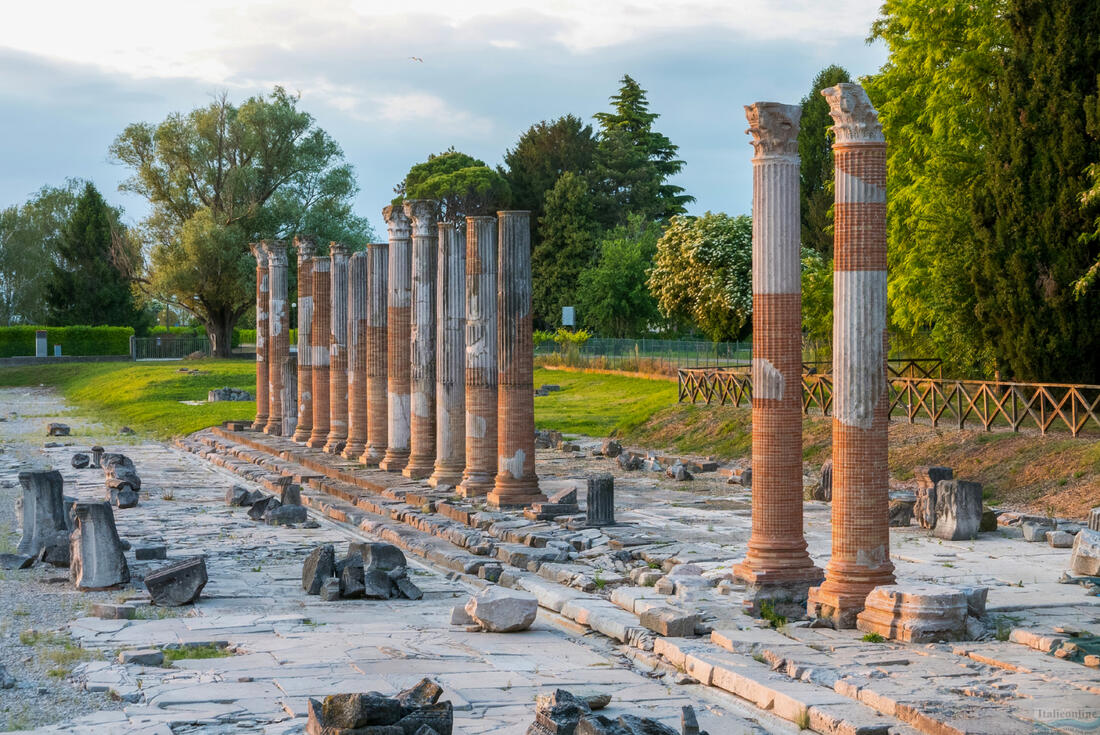 Roman Forum, the central square of the city of Aquileia, 141 meters long and 55 meters wide