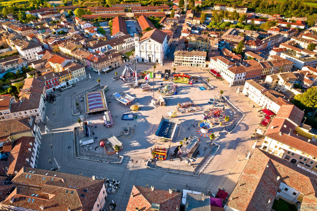 Piazza Grande in Palmanova from a birds eye view