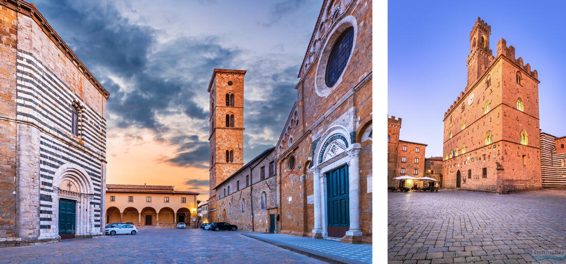 Volterra, baptistery of St. John the Baptist and the Cathedral, Piazza dei Priori