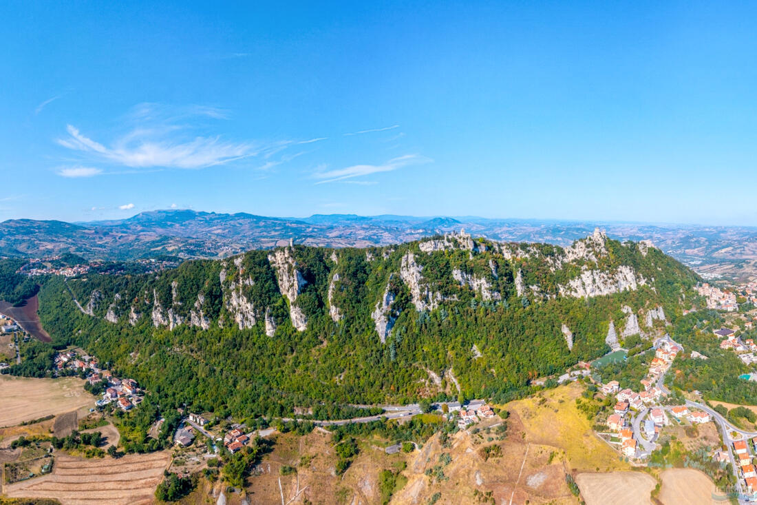 Aerial view on Monte titano in San Marino