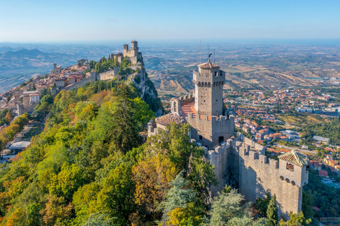 Two of the Three Towers of San Marino - Torre Guaita and Torre Cesta