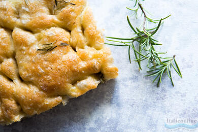 Focaccia, traditional Italian bread