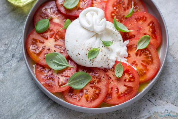 Burrata - an exceptional Italian cheese with a creamy centre